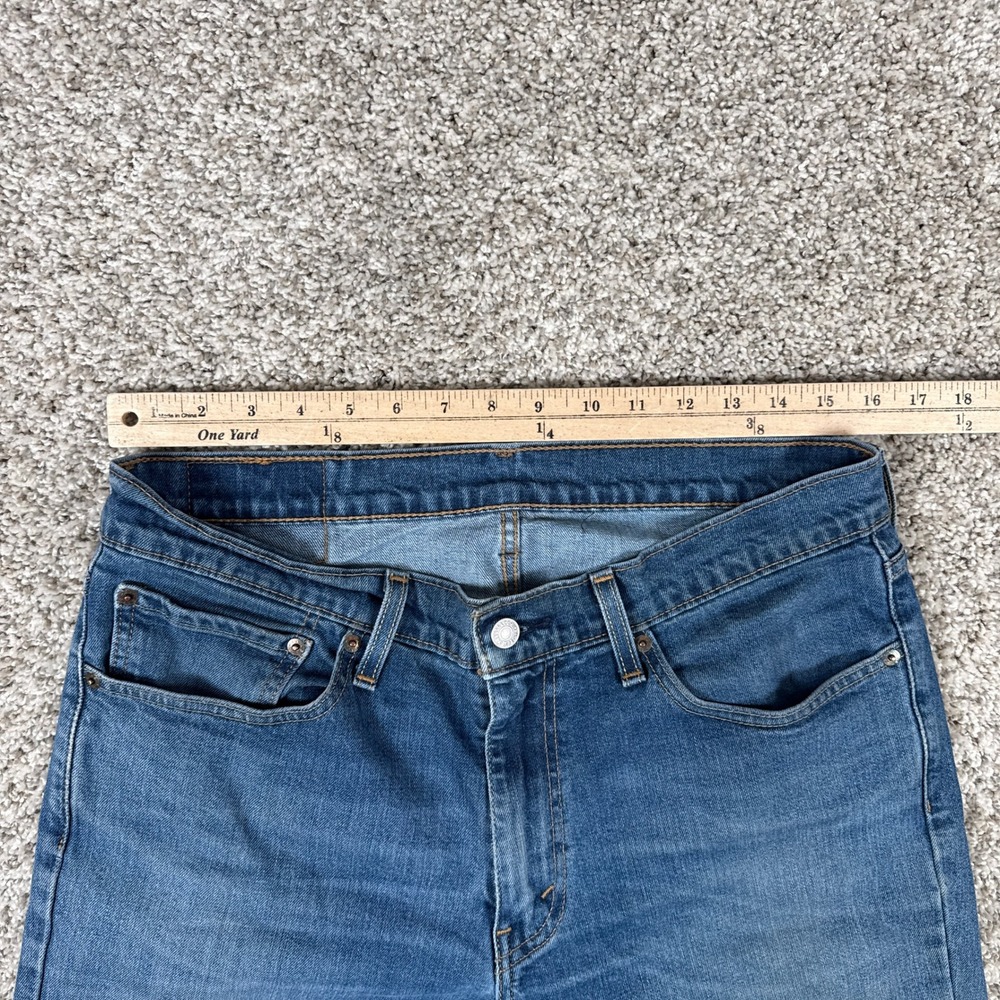 Levi's 511 Jeans Mens 34x32 Blue Medium Wash Distressed Denim Slim Fit - Picture 8 of 15